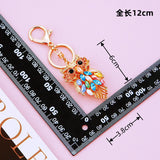 Owl Rhinestone Keychain Holder Couple Gift Pendant Car Keyrings Key Chains