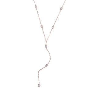 CZ Lariat Y Shape Women Layered Necklace