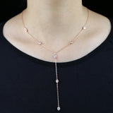 CZ Lariat Y Shape Women Layered Necklace