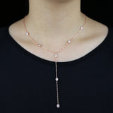 CZ Lariat Y Shape Women Layered Necklace