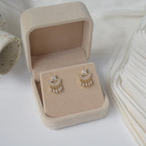Zircon Pearl Geometric Tassel Earrings for Woman