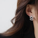 Zircon Pearl Geometric Tassel Earrings for Woman