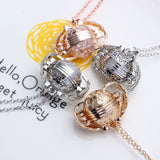Retro Style Wing Pendant Necklace with Photo Box Aromatherapy Pendant