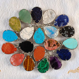 Chakra Tree Pendant Necklace Opal Amethyst Turquoise Rose Pink Lapis Stone