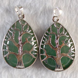 Chakra Tree Pendant Necklace Opal Amethyst Turquoise Rose Pink Lapis Stone