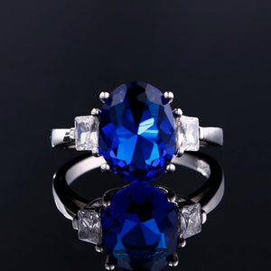 Oval 9*12MM Kyanite Ring for Women - Engagement Wedding Party Jewelry