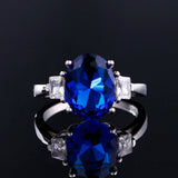 Oval 9*12MM Kyanite Ring for Women - Engagement Wedding Party Jewelry
