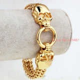 Skull Men Bracelet 316L Stainless Steel Bangle Boyfriend Gift Silver