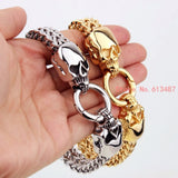 Skull Men Bracelet 316L Stainless Steel Bangle Boyfriend Gift Silver