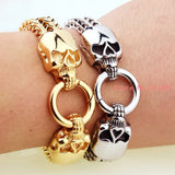 Skull Men Bracelet 316L Stainless Steel Bangle Boyfriend Gift Silver