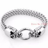 Skull Men Bracelet 316L Stainless Steel Bangle Boyfriend Gift Silver