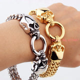 Skull Men Bracelet 316L Stainless Steel Bangle Boyfriend Gift Silver