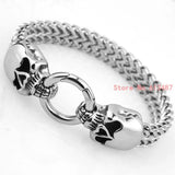 Skull Men Bracelet 316L Stainless Steel Bangle Boyfriend Gift Silver