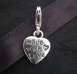 Vintage Love Heart Charm Pendant for Bracelet Necklace Gift