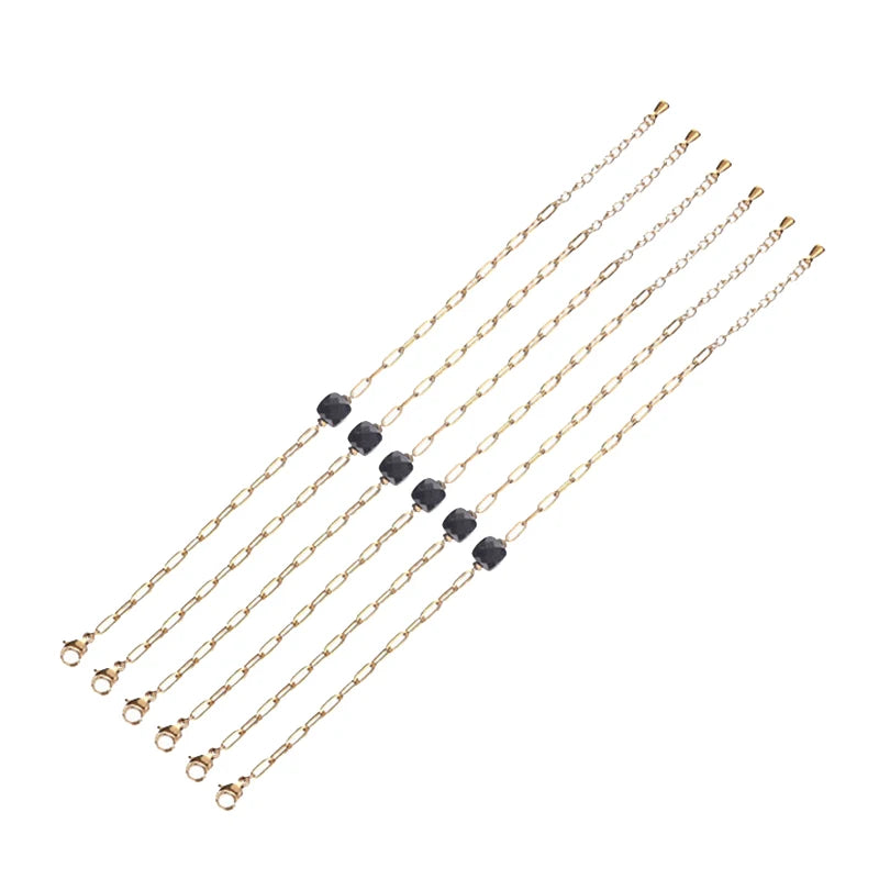 Square Cut Stone 18k Gold-plated Bracelet