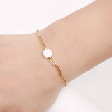 Square Cut Stone 18k Gold-plated Bracelet