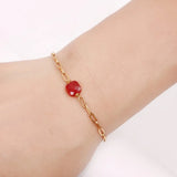 Square Cut Stone 18k Gold-plated Bracelet