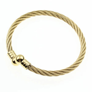High Threaded Steel Wire Ball Bracelet 18k Plated Stainless Steel