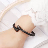 High Threaded Steel Wire Ball Bracelet 18k Plated Stainless Steel