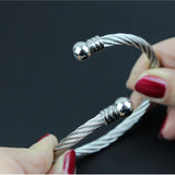 High Threaded Steel Wire Ball Bracelet 18k Plated Stainless Steel
