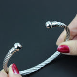 High Threaded Steel Wire Ball Bracelet 18k Plated Stainless Steel
