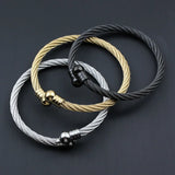 High Threaded Steel Wire Ball Bracelet 18k Plated Stainless Steel