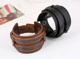 Johnny Depp Vintage Leather Bracelet Retro Punk Cowhide Men High Quality