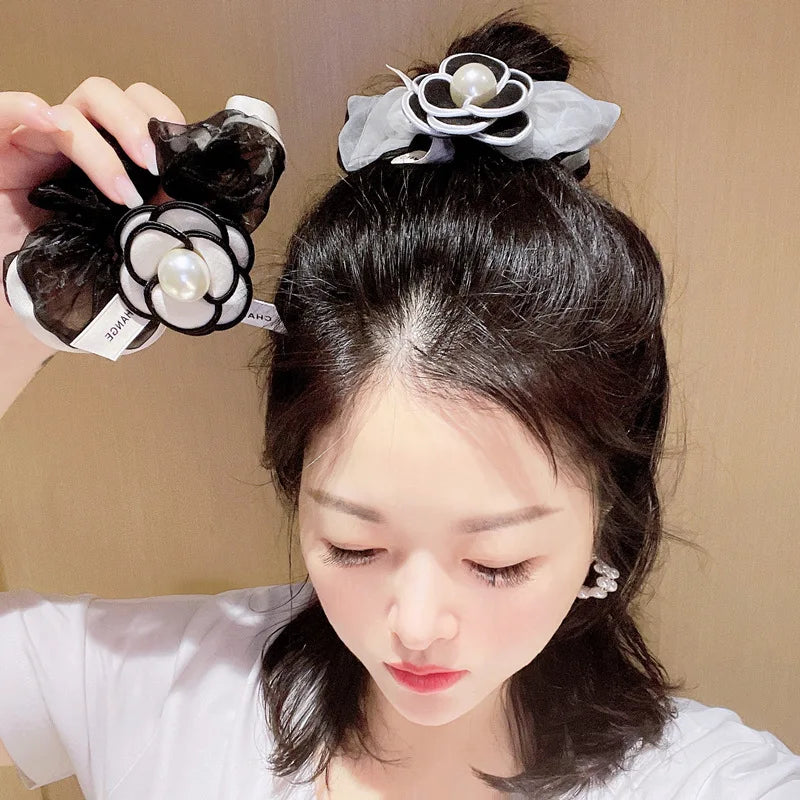 Silk Elastic Hair Bands Solid Hair Scrunchies For Women