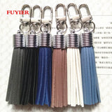 Leather Tassel Key Chain Lobster Clasp Purse Charm 18 Colors