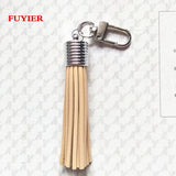 Leather Tassel Key Chain Lobster Clasp Purse Charm 18 Colors