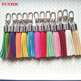 Leather Tassel Key Chain Lobster Clasp Purse Charm 18 Colors