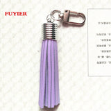Leather Tassel Key Chain Lobster Clasp Purse Charm 18 Colors