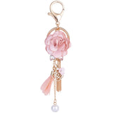 Small Fresh Key Chain Cloth Art Flower Tassel Bag Pendant Gift