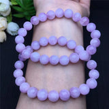 Kunzite Bracelet Natural Stone Beads 8.8mm Gift for Women Men