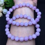 Kunzite Bracelet Natural Stone Beads 8.8mm Gift for Women Men