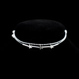 925 Silver Double Layer Anklet Women Star Foot Jewelry