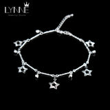 Rhinestone Beach Silver Plated Anklet Star CZ Foot Chain