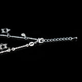 Rhinestone Beach Silver Plated Anklet Star CZ Foot Chain
