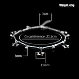 Rhinestone Beach Silver Plated Anklet Star CZ Foot Chain