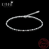 Women's Small Bead Chain Anklet 925 Sterling Silver Olive Grain Beaded Bracelet