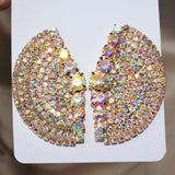 Crystal Rhinestone Big Stud Earrings - Jewelry Boutique Statement Earrings