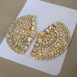 Crystal Rhinestone Big Stud Earrings - Jewelry Boutique Statement Earrings