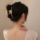 Alloy Cross Ribbon Texture Rhinestone Sunflower Hair Clips