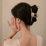 Alloy Cross Ribbon Texture Rhinestone Sunflower Hair Clips