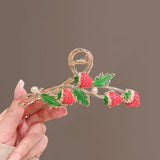 Large Strawberry Hair Claw Metal Ponytail Hair Clip