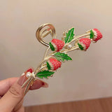 Large Strawberry Hair Claw Metal Ponytail Hair Clip