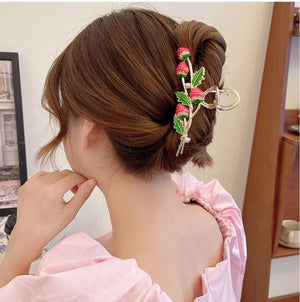 Large Strawberry Hair Claw Metal Ponytail Hair Clip