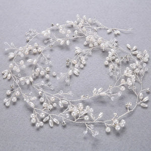 Leaf Zircon Hairband Princess Engagement Headband Wedding Pearl Headdress