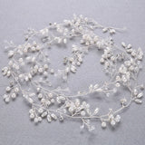 Leaf Zircon Hairband Princess Engagement Headband Wedding Pearl Headdress