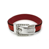 Leather Wrap Wristband Cuff Punk Crystal Rhinestone Bracelet Bangles